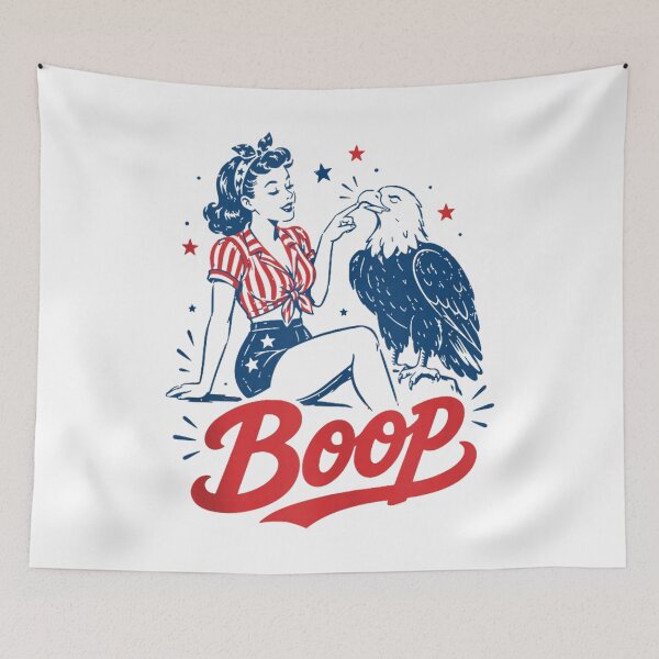 Item preview, Vintage Boop USA Girl and Eagle Funny Patriotic designed and sold by PmindHalow.