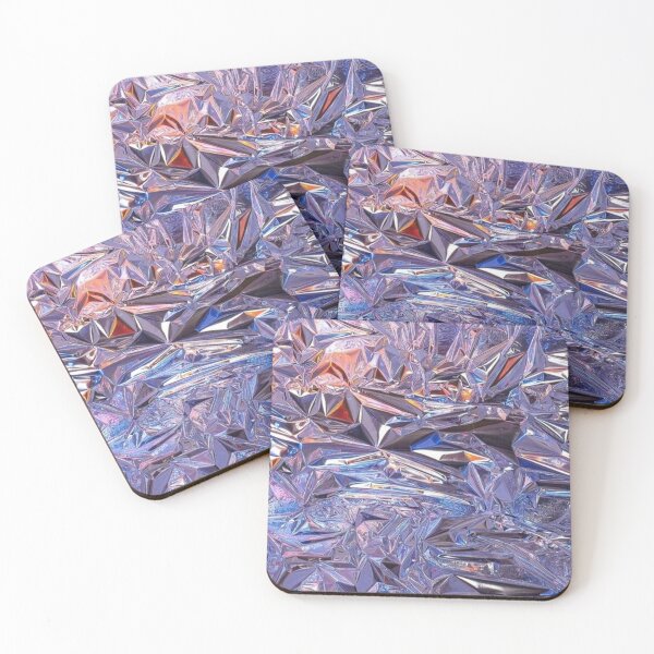 Item preview, Holographic Crumpled Foil Iridescent Metallic Crystal Texture designed and sold by LYAN-STORE.