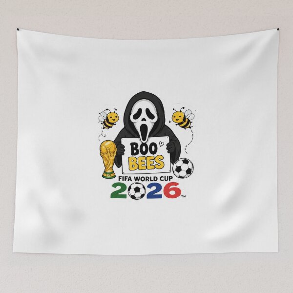 Item preview, “Not all heroes wear capes. Some wear ghost faces and buzz BOO BEES! ??”  “FIFA World Cup 2026 × BOO BEES – the sweetest (and spookiest) collab ever.” designed and sold by Ulikedigital14.