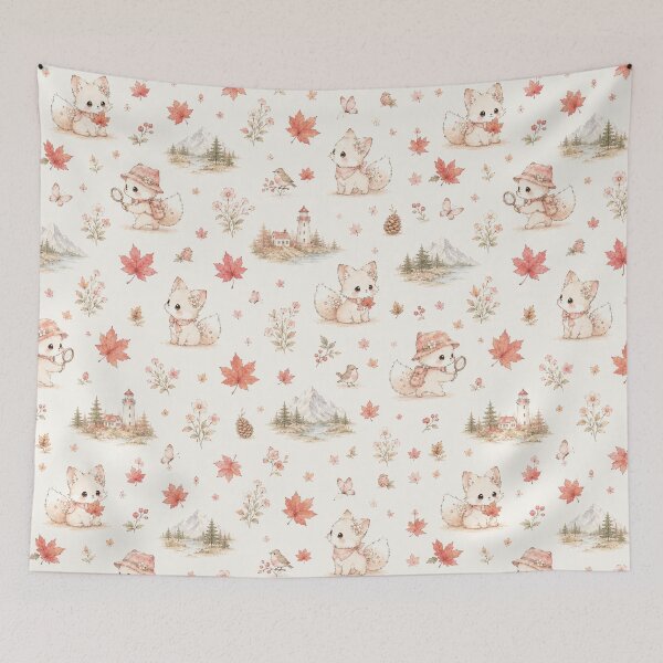 Item preview, Canada Day Tinia Rabbit-Fox Hybrid Pattern | 加拿大國慶Tinia兔狐全版圖案插畫 designed and sold by Tingmade Studio.