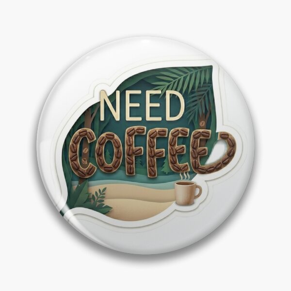 Item preview, Need Coffee - Stylish Coffee Beans Typography Sticker designed and sold by studiohadiya.