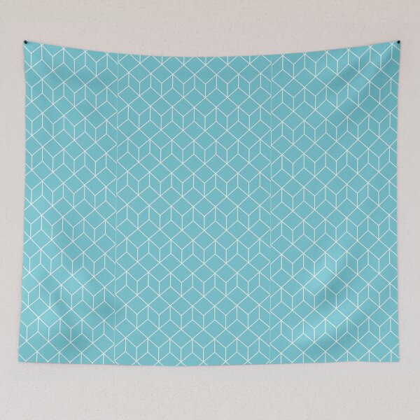 Item preview, Pastel Aqua Minimalist Isometric 3D Cube Pattern designed and sold by AjjimaJKM.