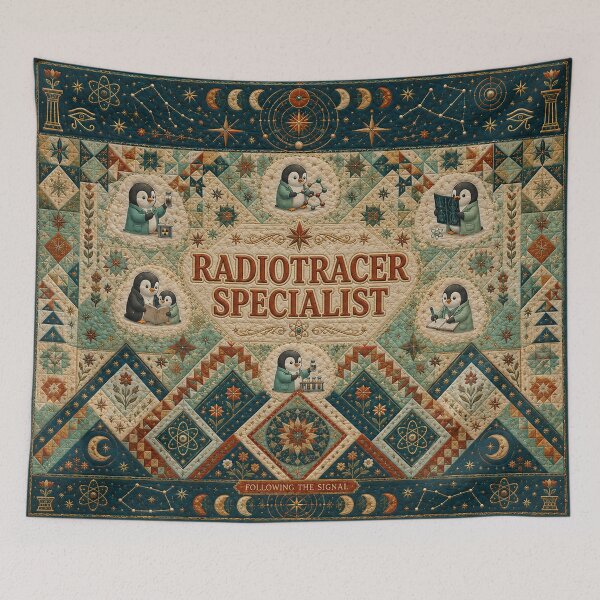 Item preview, Copy of Copy of Copy of Cool Celestial Atomic Nuclear Medicine Quilt Blanket – Luxury Heritage Patchwork Medical Imaging Tech Gift for Nuclear Medicine Professionals, Radiology Week Appreciation Decor designed and sold by ClinicalHubs.