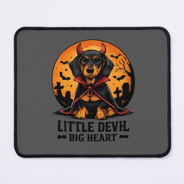 Item preview, Little Devil Big Heart Cute Halloween Dachshund Dog Design designed and sold by PoojaArtLab.