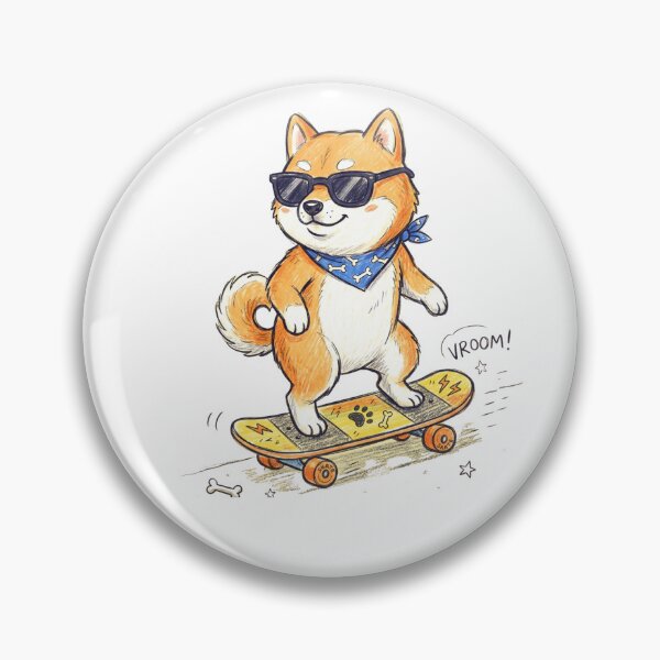 Item preview, Cool Skater Shiba Inu Dog Riding Skateboard Illustration designed and sold by TaiwanMemory.