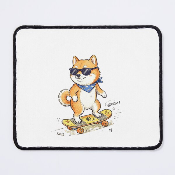 Item preview, Cool Skater Shiba Inu Dog Riding Skateboard Illustration designed and sold by TaiwanMemory.