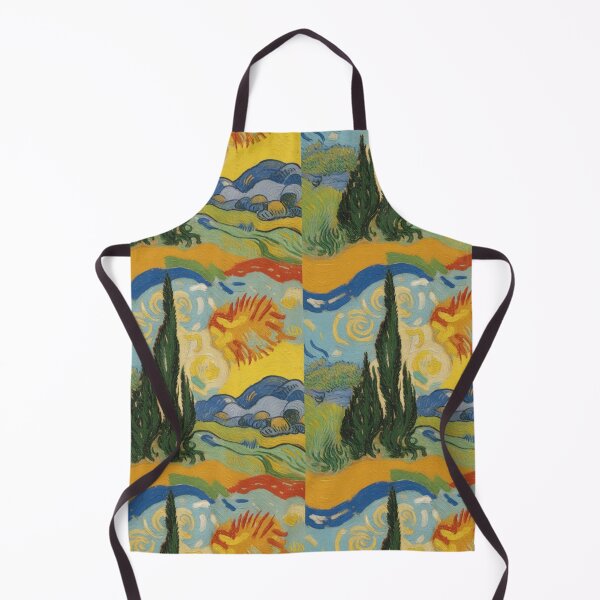 Item preview, Van Gogh Inspired Sunflower Landscape Pattern | Vibrant Post-Impressionist Seamless Repeat designed and sold by Midnight Veil Designs.