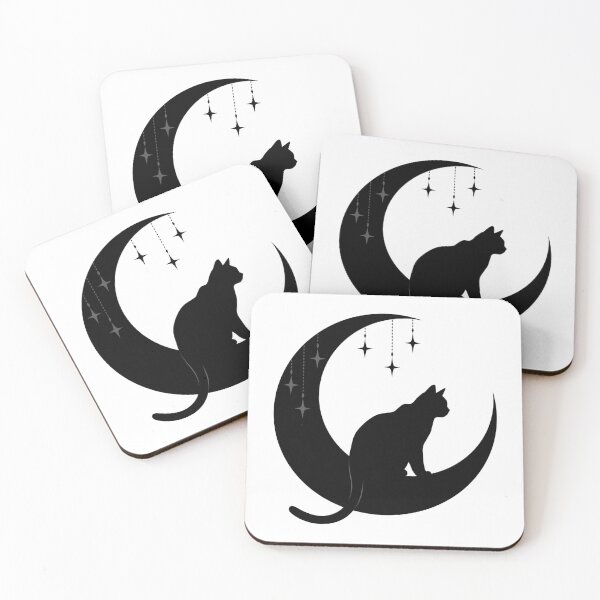 Item preview, Black Cat Aesthetic Minimalist Moon Cat Design | Witchy Gothic Cat Lover Gift designed and sold by HAFIZ-DP.