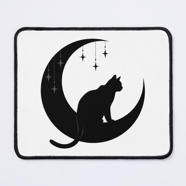 Item preview, Black Cat Aesthetic Minimalist Moon Cat Design | Witchy Gothic Cat Lover Gift designed and sold by HAFIZ-DP.