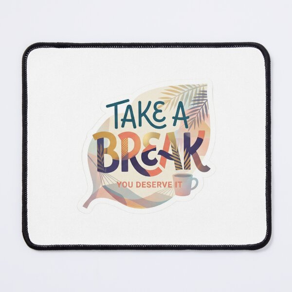 Item preview, Take A Break Mindful Typography Leaf-Silhouette Sticker designed and sold by studiohadiya.