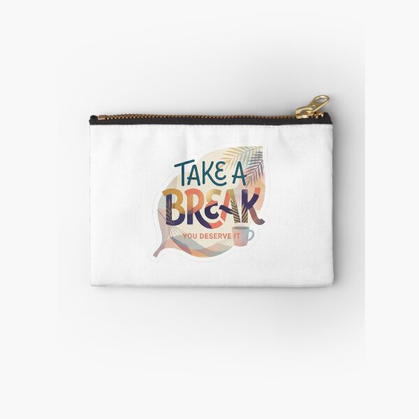 Item preview, Take A Break Mindful Typography Leaf-Silhouette Sticker designed and sold by studiohadiya.