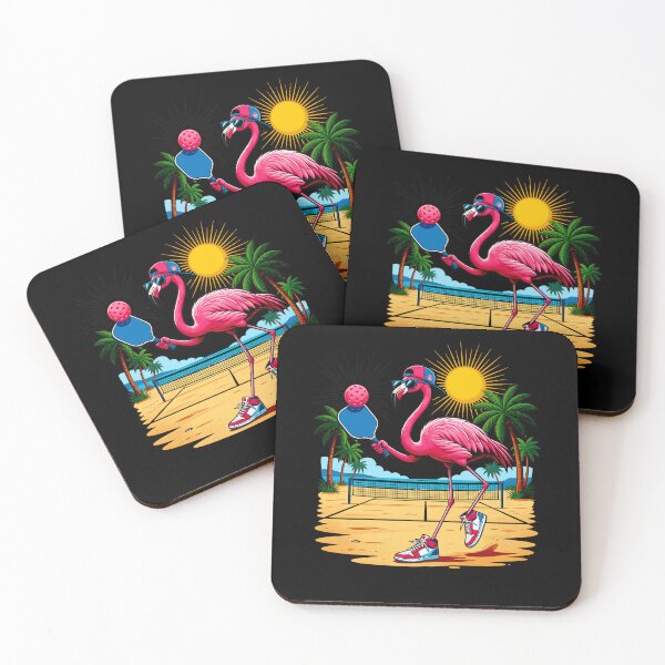Item preview, Funny Flamingo Pickleball Tropical Beach Palm Trees Summer designed and sold by Littermin.