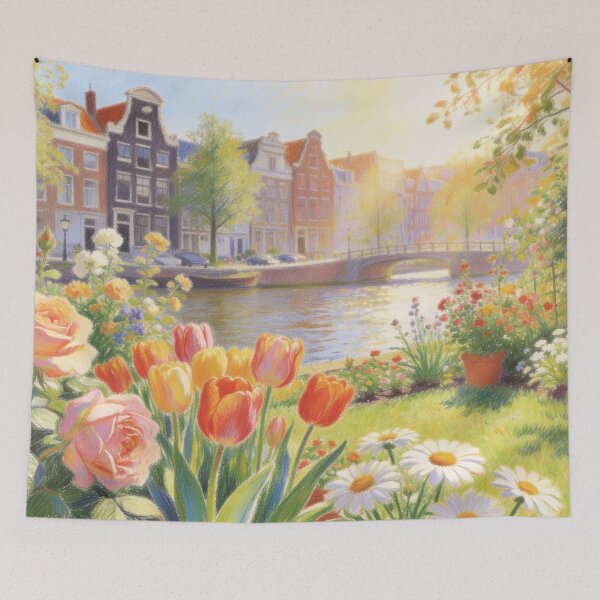 Item preview, Golden Morning Garden by the Amsterdam Waterway designed and sold by BlareBlare.