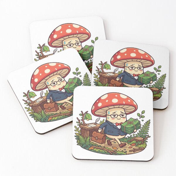 Item preview, Funny Mushroom Businessman Kawaii Money Cartoon Sticker designed and sold by CuteRage.