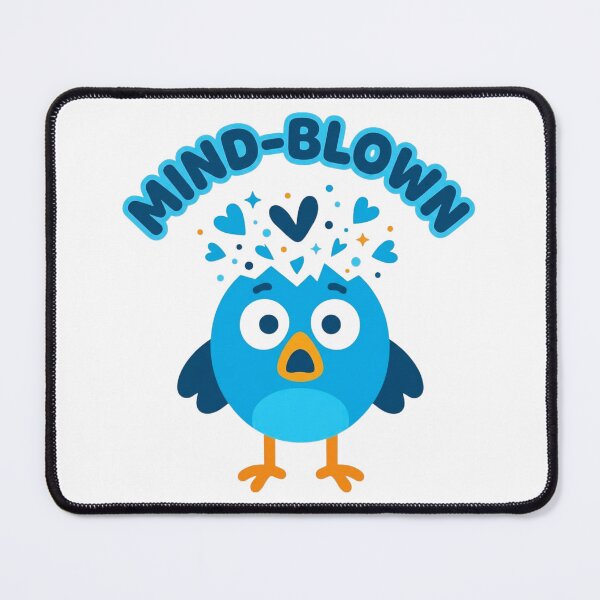 Item preview, Mind-Blown Cute Blue Bird Cartoon designed and sold by RDproject.