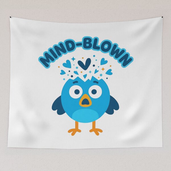 Item preview, Mind-Blown Cute Blue Bird Cartoon designed and sold by RDproject.