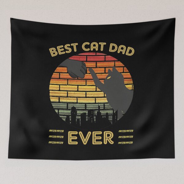 Item preview, BEST CAT DAD EVER Fist Bump Retro Sunset designed and sold by SoyLamderma.