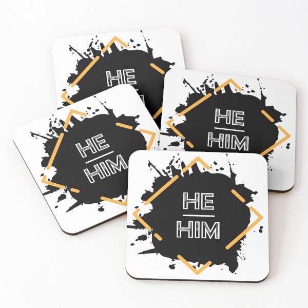 Item preview, Splatter Pronouns - He/Him designed and sold by ghoulkind.