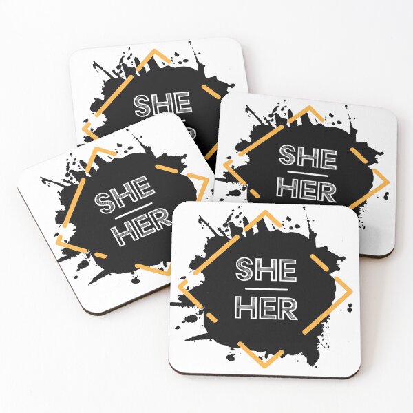 Item preview, Splatter Pronouns - She/Her designed and sold by ghoulkind.