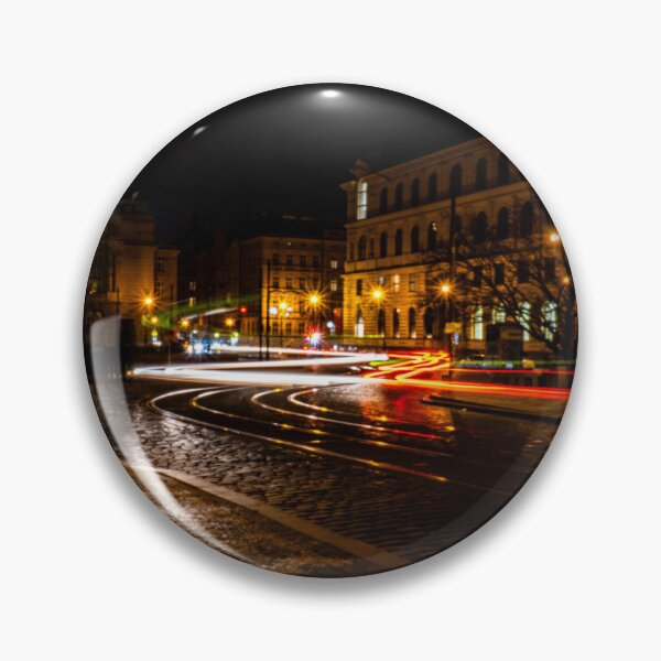Item preview, Light trails and starburst lamps on a Prague square at night, Czech Republic designed and sold by AndreiWBU.