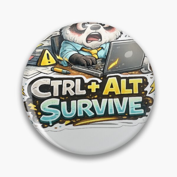 Item preview, Ctrl + Alt + Survive Funny Tech Panda Sticker designed and sold by PixelPanda28.