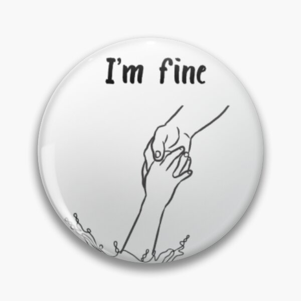 Item preview, I'm Fine Emotional Rescue Hand Minimalist T-Shirt Design designed and sold by aritu.
