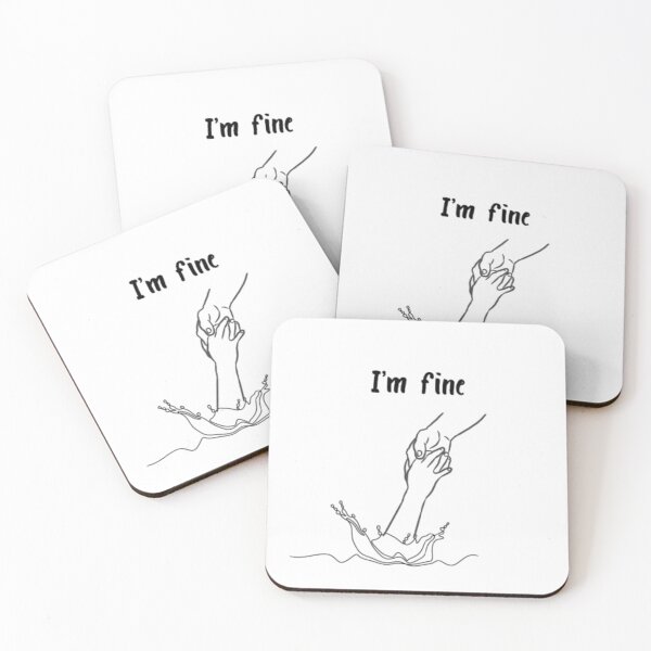 Item preview, I'm Fine Emotional Rescue Hand Minimalist T-Shirt Design designed and sold by aritu.