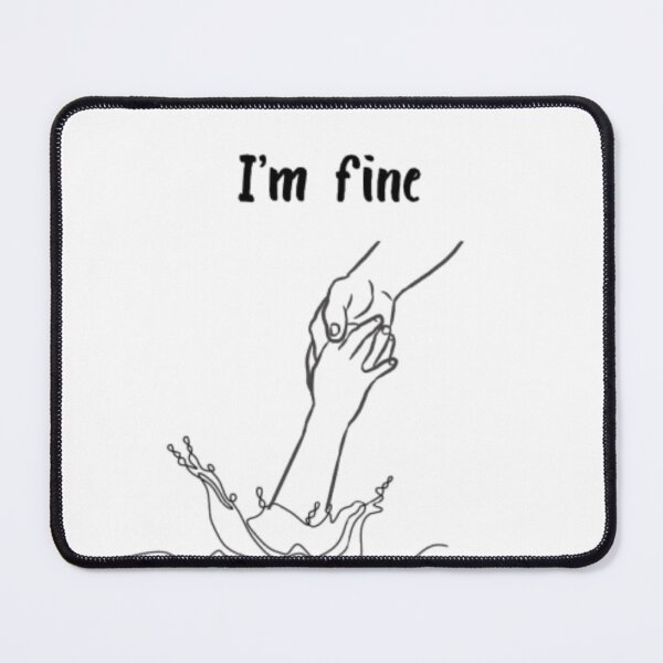 Item preview, I'm Fine Emotional Rescue Hand Minimalist T-Shirt Design designed and sold by aritu.