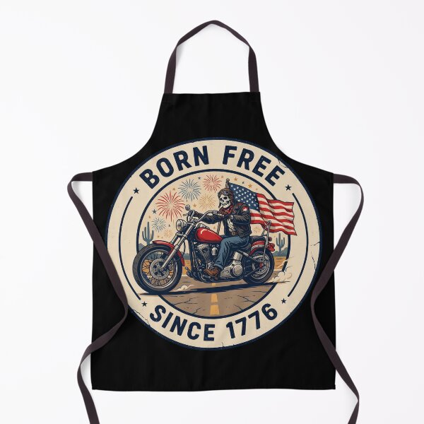 Item preview, Born Free Since 1776 Patriotic Skeleton Biker Fourth of July Motorcycle Design designed and sold by ArcticFoxStudio.