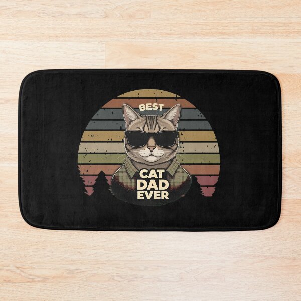 Item preview, Best Cat Dad Ever Retro Sunset Cool Cat designed and sold by SoyLamderma.