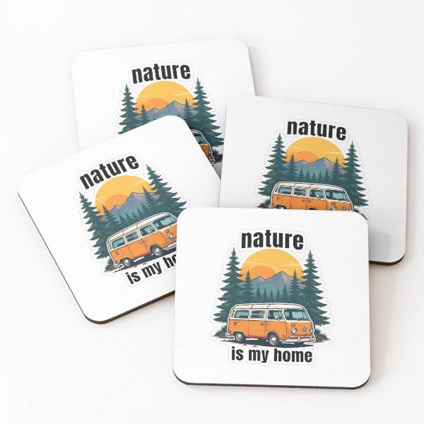 Item preview, Nature Is My Home - Vintage Camper Van in the Woods designed and sold by Smoking_Animals .