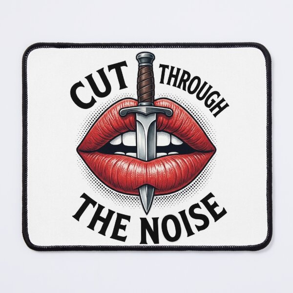 Item preview, Red Lip Mouth with Dagger Cut Through The Noise designed and sold by Ahmedsyde.