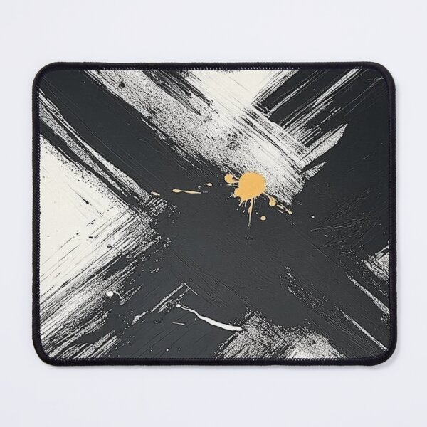 Item preview, Grunge Black Ink Brush Strokes X Abstract Art With Yellow Splash designed and sold by LYAN-STORE.