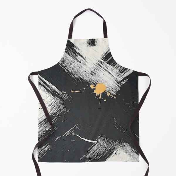 Item preview, Grunge Black Ink Brush Strokes X Abstract Art With Yellow Splash designed and sold by LYAN-STORE.