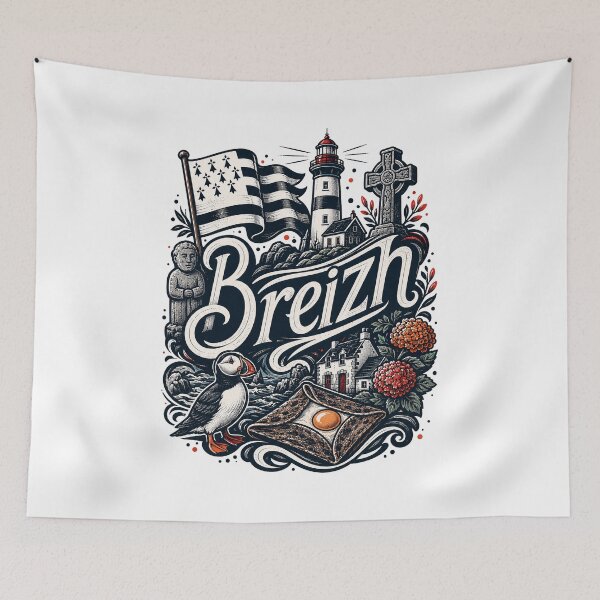 Item preview, Breizh spirit design with Gwen-ha-Du flag and breton symbols designed and sold by 1enchik.