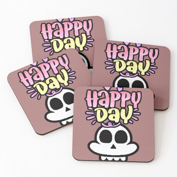 Item preview, Happy Day Kawaii Skull Pink Yellow Pastel Goth designed and sold by AstronautMerch.