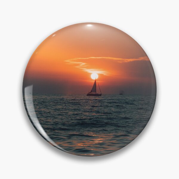 Item preview, Sailboat silhouetted against a fiery sunset over the Adriatic Sea, Zadar designed and sold by AndreiWBU.