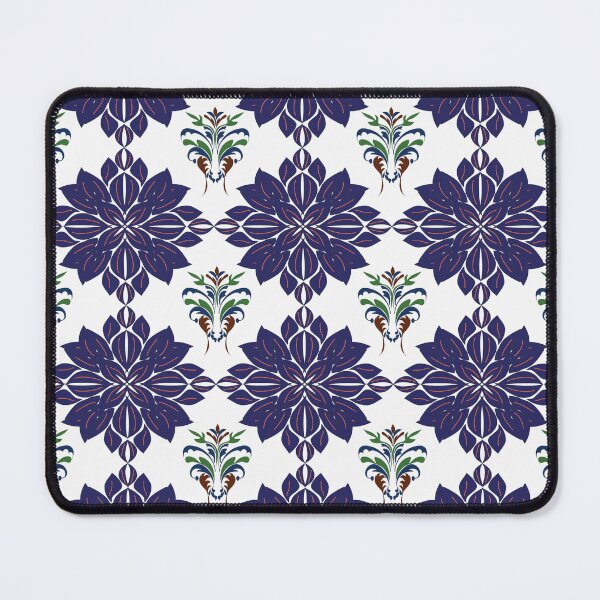 Item preview, Elegant Navy Blue Baroque Damask Floral Pattern designed and sold by AjjimaJKM.