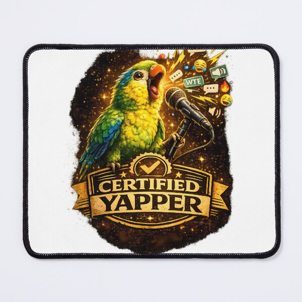 Item preview, Certified Yapper Funny Parrot Meme Design designed and sold by RebelVibeX.