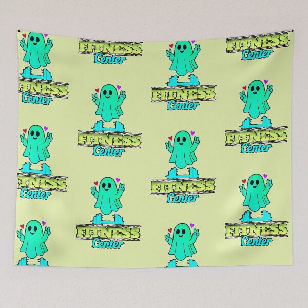 Item preview, Kawaii Ghost Fitness Center Neon Green Gym designed and sold by AstronautMerch.