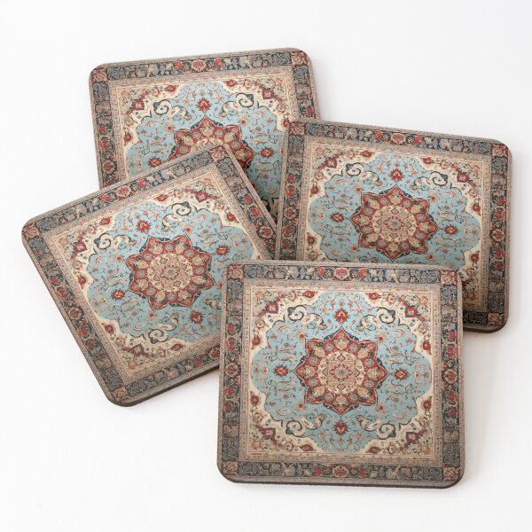 Item preview, Antique Persian Rug Light Blue Beige Pattern designed and sold by GrinGalore.