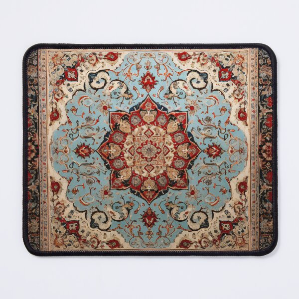 Item preview, Antique Persian Rug Light Blue Beige Pattern designed and sold by GrinGalore.