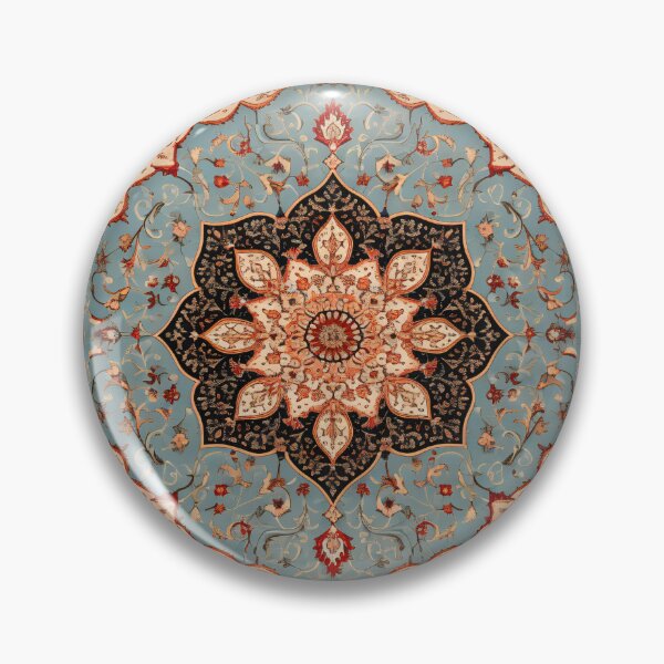 Item preview, Antique Persian Rug Light Blue Beige Red Pattern designed and sold by GrinGalore.