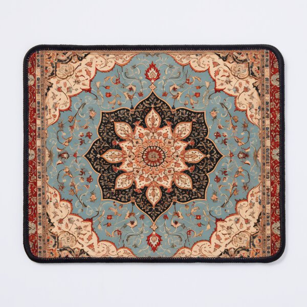 Item preview, Antique Persian Rug Light Blue Beige Red Pattern designed and sold by GrinGalore.