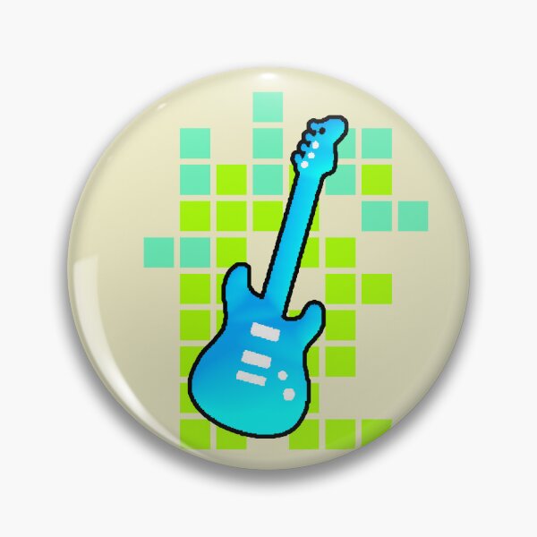 Item preview, Pixel Art Guitar 8-Bit Blue Green Neon Rock designed and sold by AstronautMerch.