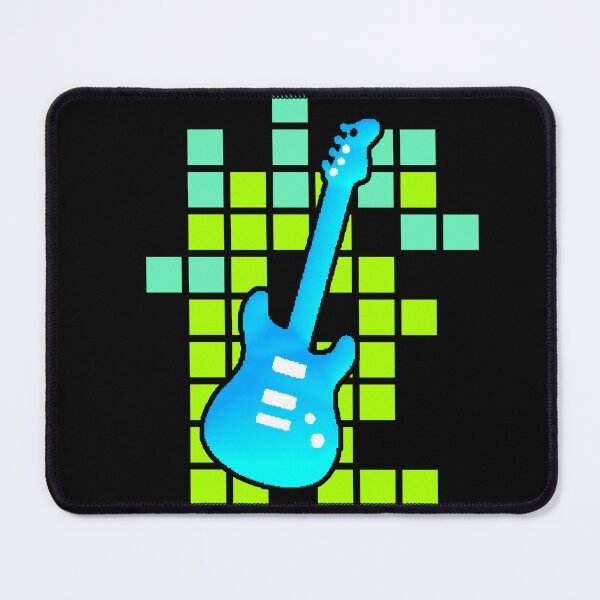 Item preview, Pixel Art Guitar 8-Bit Blue Green Neon Rock designed and sold by AstronautMerch.