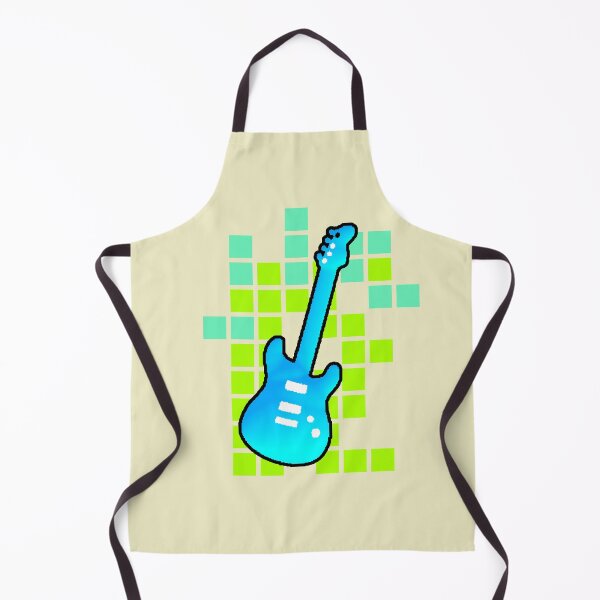 Item preview, Pixel Art Guitar 8-Bit Blue Green Neon Rock designed and sold by AstronautMerch.