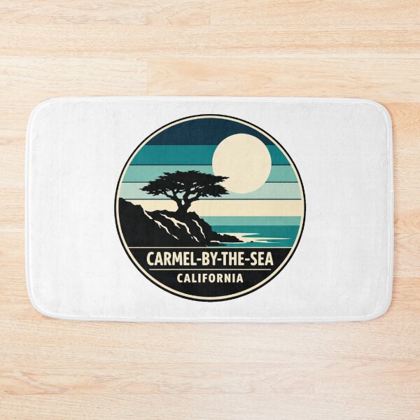 Item preview, Carmel-by-the-Sea California: Lone Cypress Silhouette - Retro Cool Stripes designed and sold by CircinusStore.