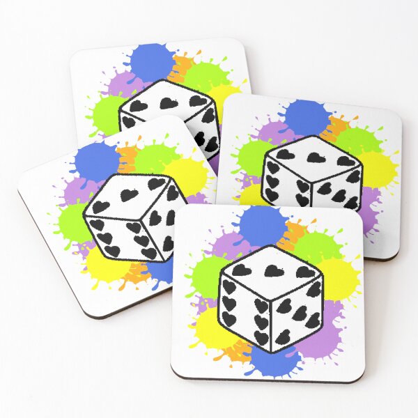 Item preview, Dice Hearts Splashes Neon Gamer Love designed and sold by AstronautMerch.
