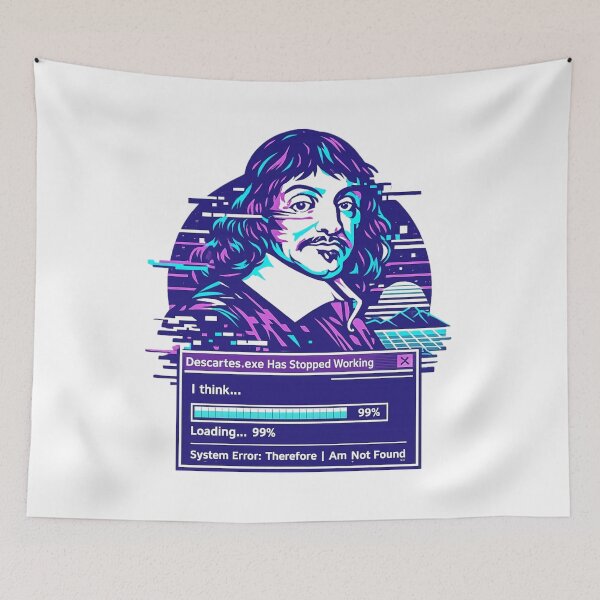 Item preview, Descartes Has Stopped Working – Vaporwave Glitch Philosophy Tee designed and sold by PHILOSOPHY-SWAG.